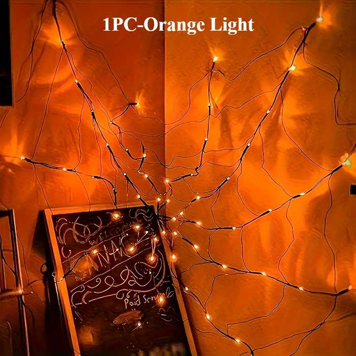 Halloween Decorations Color Orange Size Spider Web Lamp