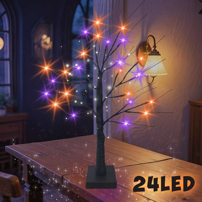 Halloween Decorations Color Purple Orange Size 1Pack 24Led 61Cm 23.9In