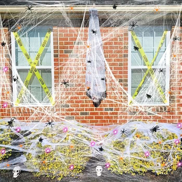 Halloween Decorations Color Purple Light Model 5M 50Led Add  20 Spiders