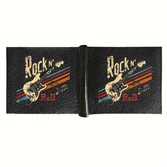 1pc Men's Faux Leather Bifold Wallet with Crocodile PatternRock N' Roll Retro Style Compact