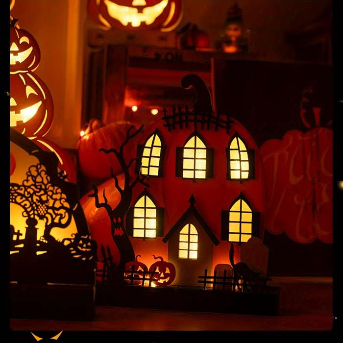 Halloween Decorations Color Tangerine Style 1Pc Fat Pumpkin Haunted House