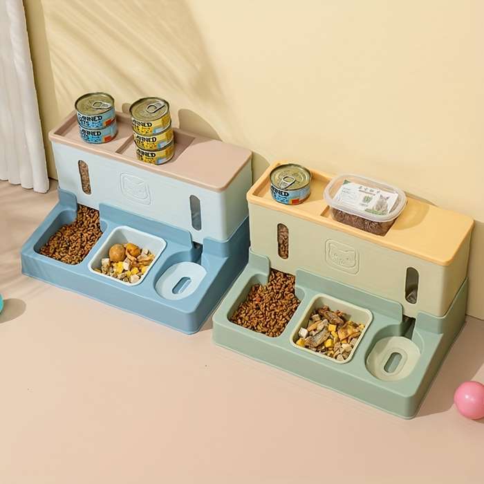 Pet Supplies Color Dark Blue Automatic Feeder Set