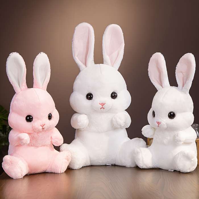 Toy Doll color Pink Sitting Long eared Rabbit size S 45cm