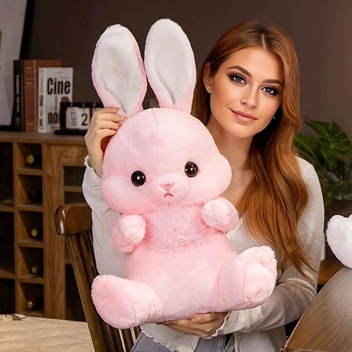 Toy Doll color Pink Sitting Long eared Rabbit size S 45cm