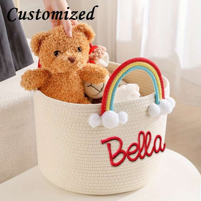 Storage And Organizationcolor White Basket Purple Rope