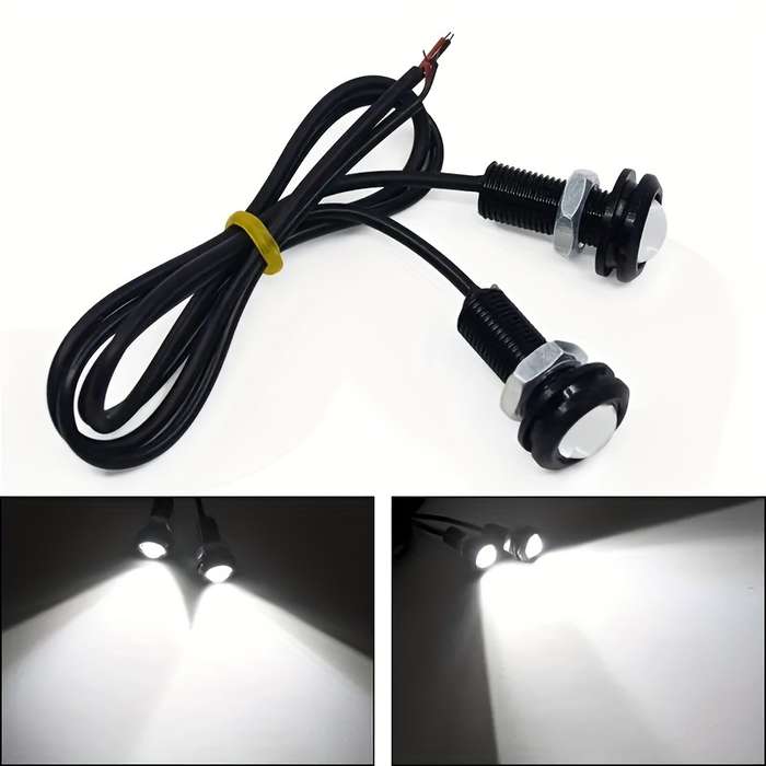 2pcs DC12V 18mm Eagle Eye LED Car Fog Lamp DRL Daytime Running Blub Backup Reverse T