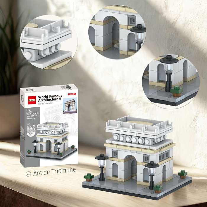Building Toy Architectural Model Toy Set Style World Famous Building Set 4Pcs