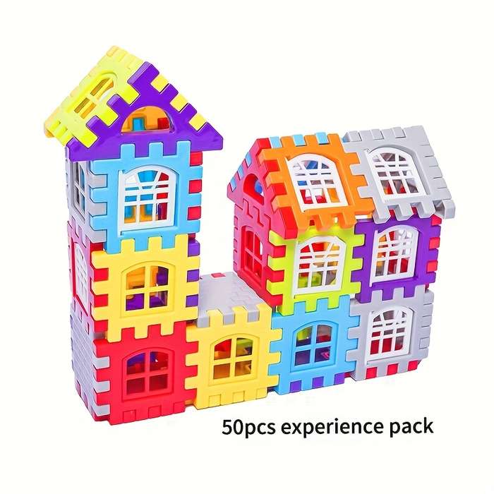 Building Toy Architectural Model Toy Set Quantity 50Pcs House Building Blocks