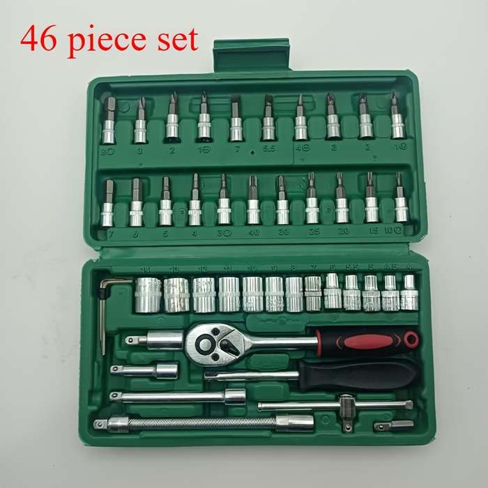 Screwdriver Bit Tool Set Color Green 46 Piece Set