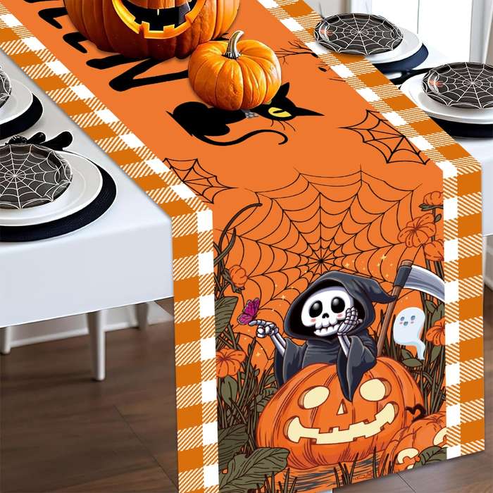 Halloween tablecloth decoration size 180cm x 35cm material Polyester