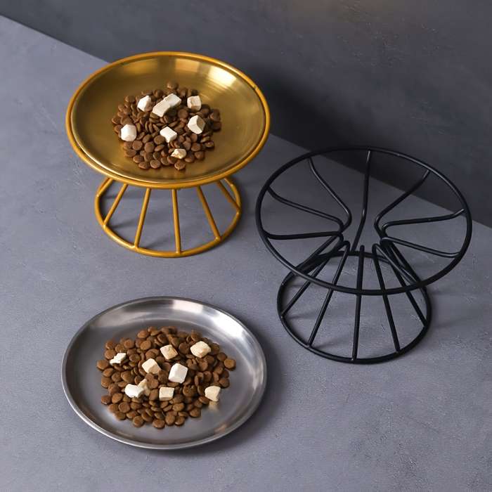 Pet Supplies Color Black Rack Add  Golden Tray Material Iron Rack  Add  Stainless Tray
