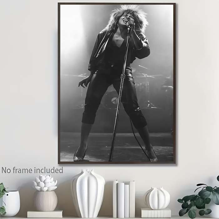1pc  Tina Turner Concert Poster Unframed Vintage Black and White Canvas Wall Art Rock Retro M