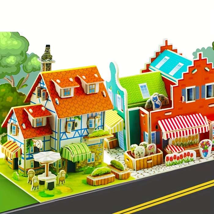Building Toy Architectural Model Toy Set Style Pink Castle