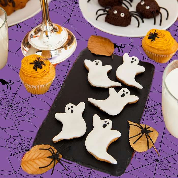 Halloween tablecloth decoration color Black Quantity 2pcs