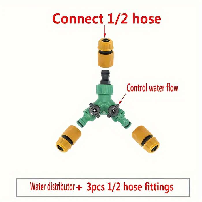 4Pcs Set Y Type Hose Splitter With Quick Connect