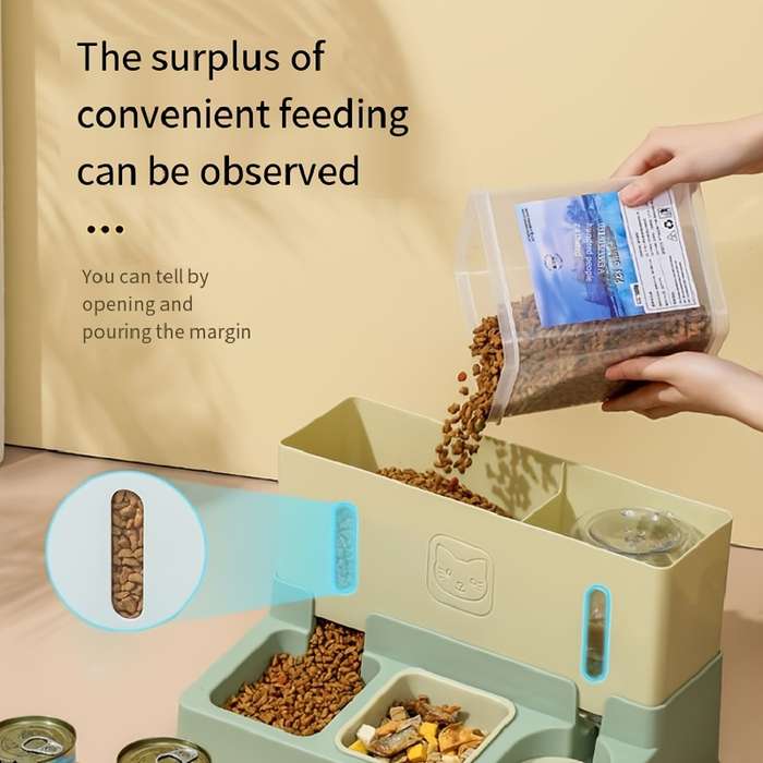 Pet Supplies Color Dark Blue Automatic Feeder Set