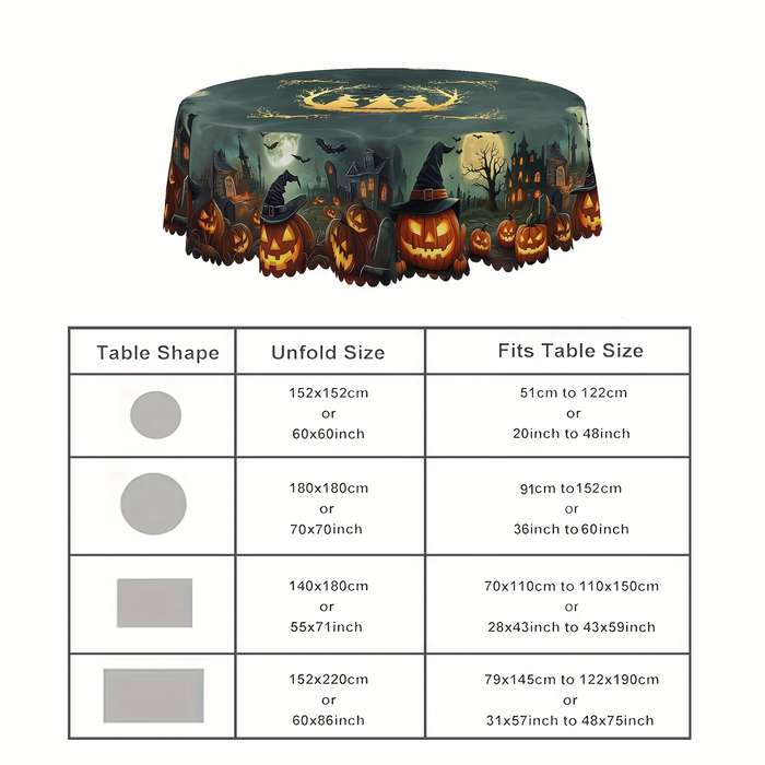 Halloween tablecloth decoration size 60 x 86inch 152x220cm