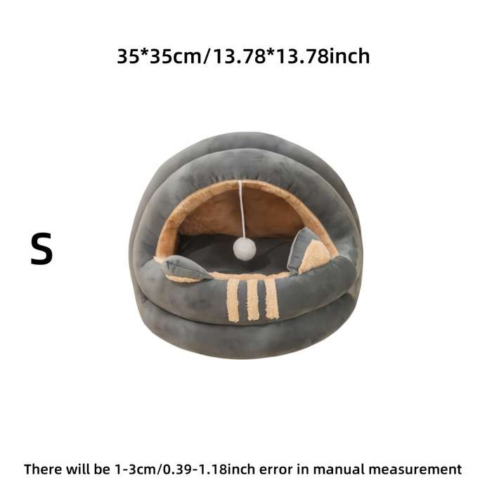 Pet Supplies Color Enclosed Cat Bed Gray Size 35 X 35Cm