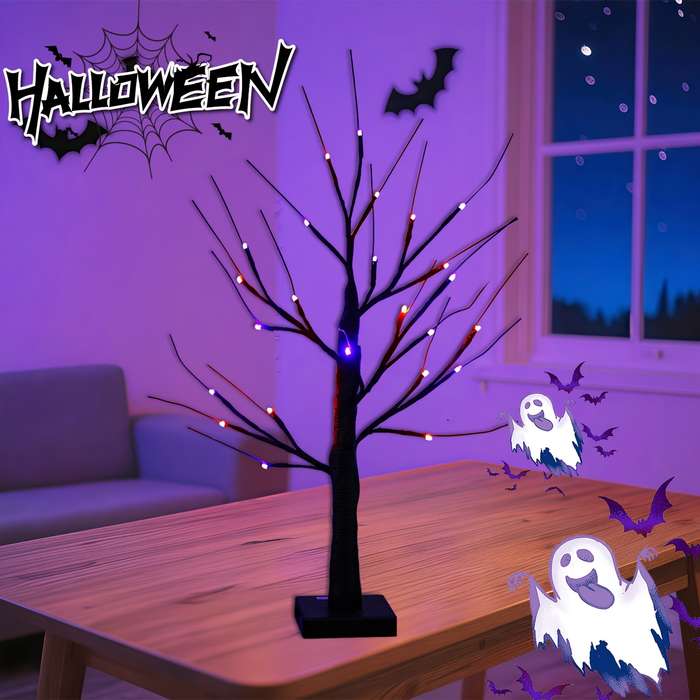 Halloween Decorations Color Purple And Orange Size 24Led With Timer Function