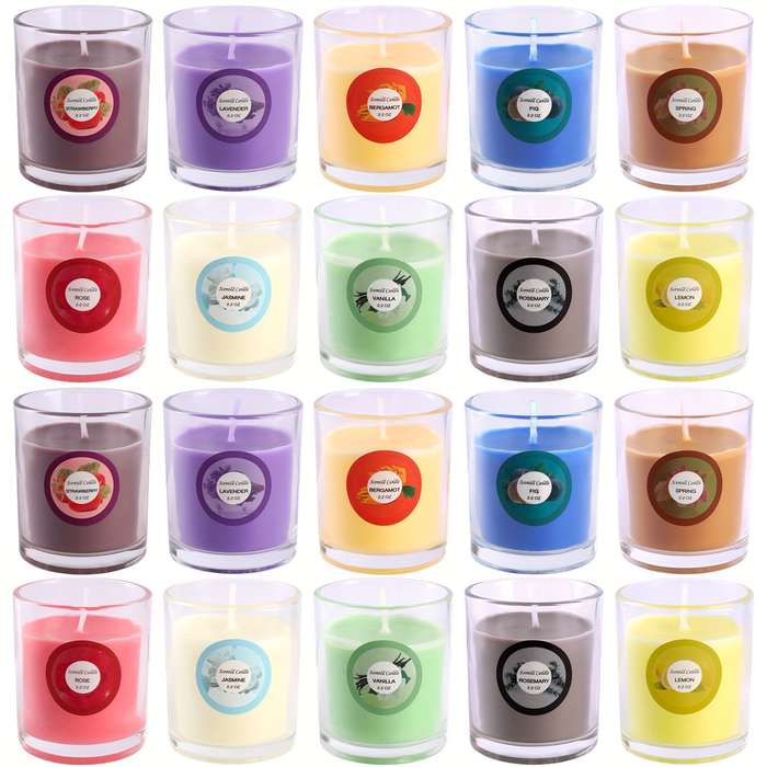 Halloween Decorations Quantity 20Pcs Colorful Glass Cup Candle