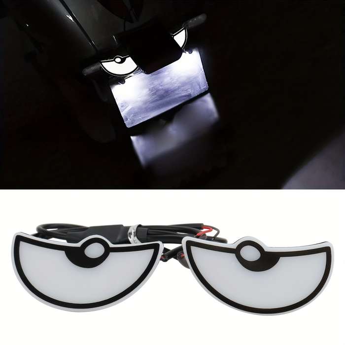 2pcs White Car & Motorcycle LED Eye Lights Colorful Atmospheric Half-Moon Design