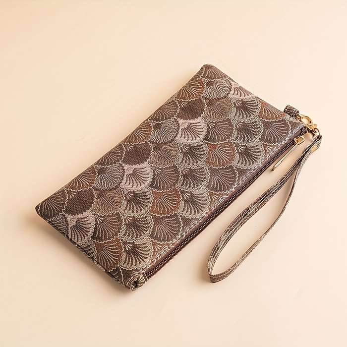 1pc 2024 Chic Vintage-Inspired Womens WalletSlim Zippered Clutch with Wrist Strap Soft Synthet