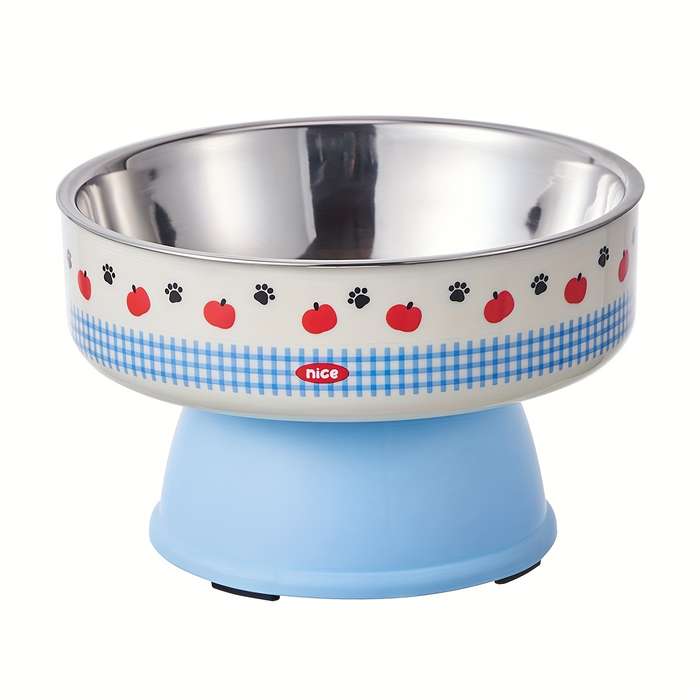 Pet Supplies Color Blue Large Size Stainless Steel Bowl