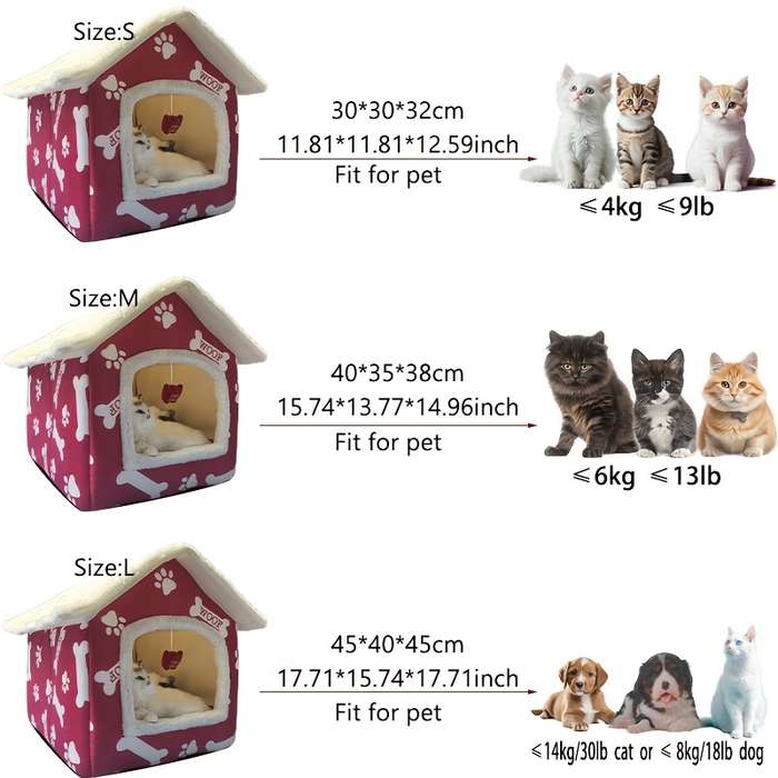 Pet supplies color Red size L  45X40X45cm