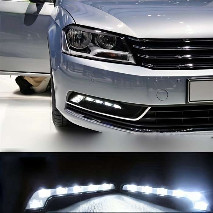 2pcs LED Daytime Running Lights L-Shape Universal Fit Driving Lamp 7-Shape Asymmetr