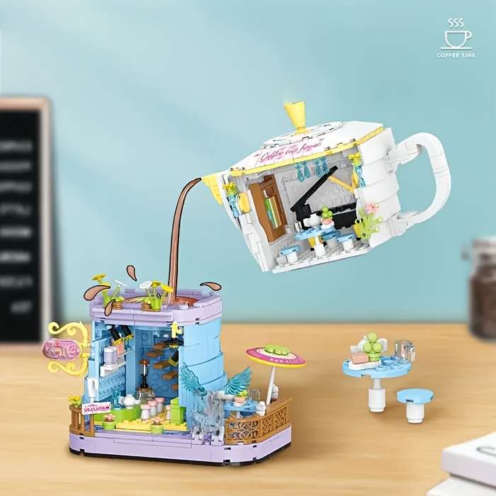 Building Toy Architectural Model Toy Set Model Mocha Pot Building Blocks