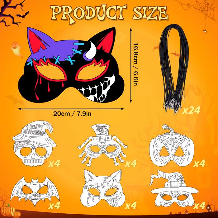 Halloween Decorations Items Halloween Coloring Quantity 24Pcs