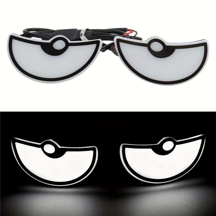 2pcs White Car & Motorcycle LED Eye Lights Colorful Atmospheric Half-Moon Design