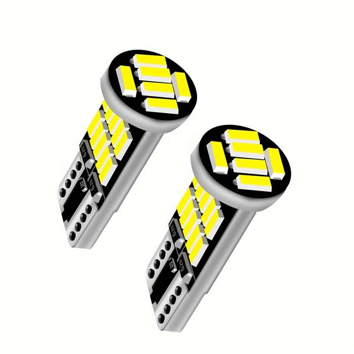 2pcs White LED Car Signal Light Bulbs T10 W5W with High Brightness 4014 Lamp Beads 2