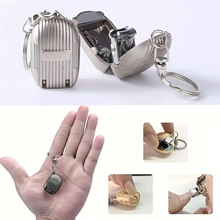 1pc Stainless Steel Nail Clipper with Built-In File Portable Durable Fingernail Cutter for M