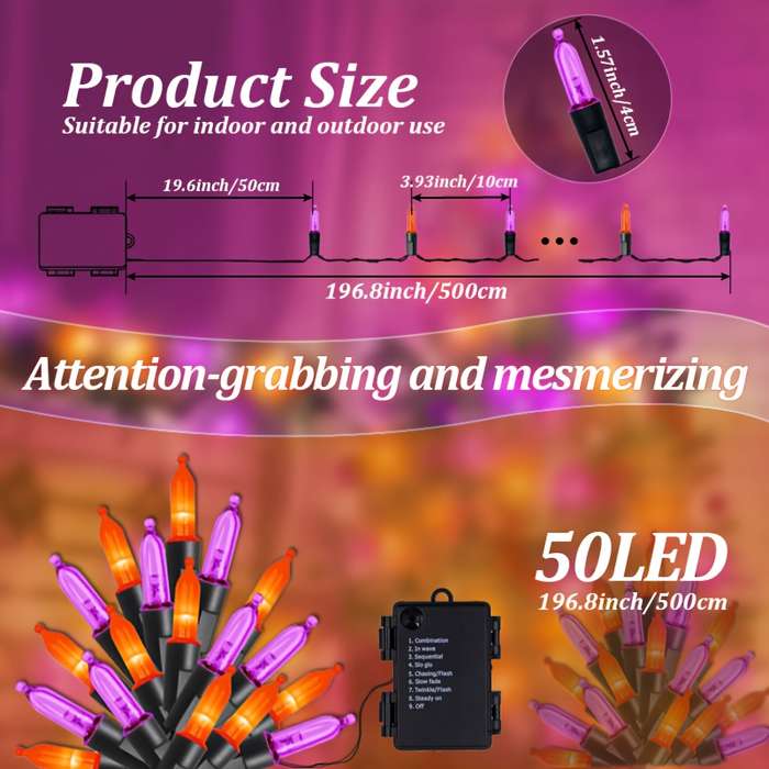 Halloween Decorations Color Purple Size 50 Led