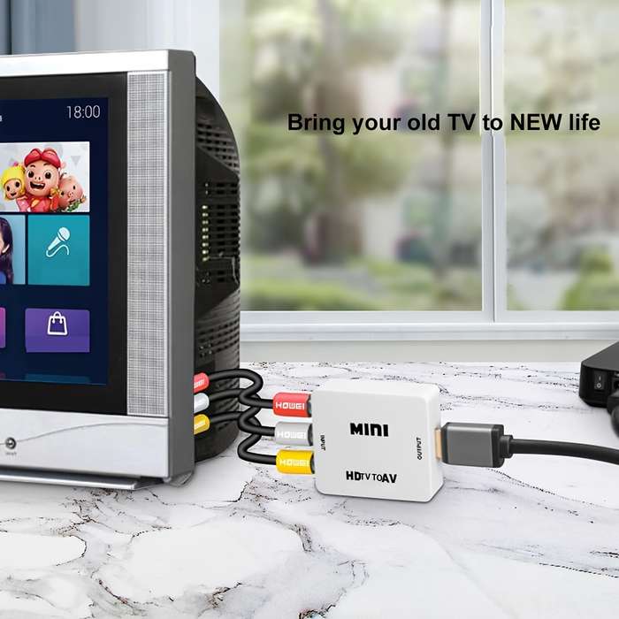 1pc 1080P HDTV to RCA Adapter Plug Play AV Converter with USB Charging Supports PAL NTSC f