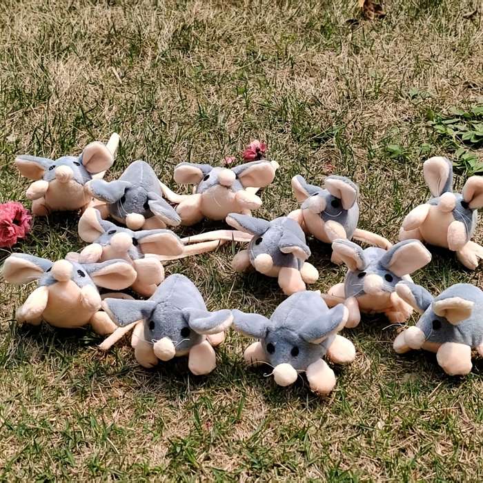 Toy Dolls Quantity 4pcs Gray Big Ears Mouse
