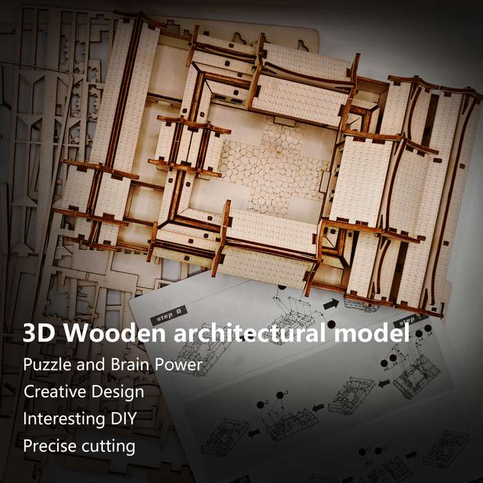 Building Toy Architectural Model Toy Set Items Countryside Courtyard
