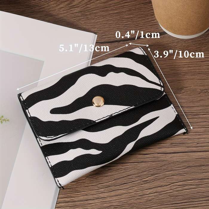 1pc Simple Stylish Animal Print Coin Wallet High-Quality Ultra-Thin Women's Magnetic Buckle Cred
