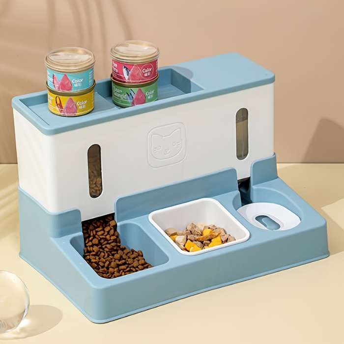 Pet Supplies Color Dark Blue Automatic Feeder Set
