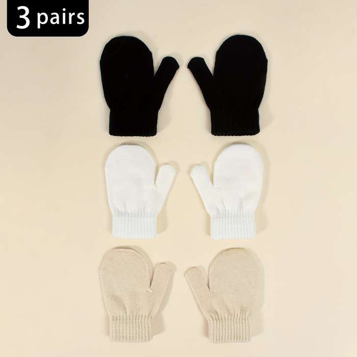 Winter Gloves Color White Add Khaki Add Light Pink Size 1 To 3Y