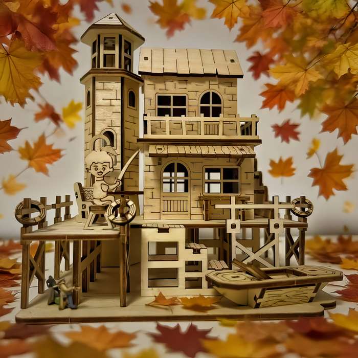 Building Toy Architectural Model Toy Set Items Fisherman S Hut