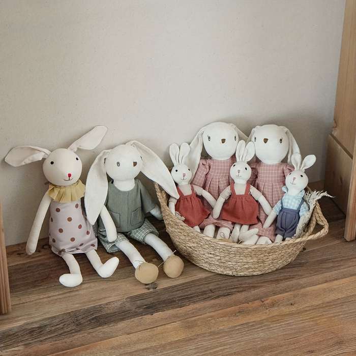 Toy Doll Style Blue Back Strap Rabbit