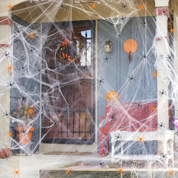 Halloween Decorations Color Purple Light Model 5M 50Led Add  20 Spiders