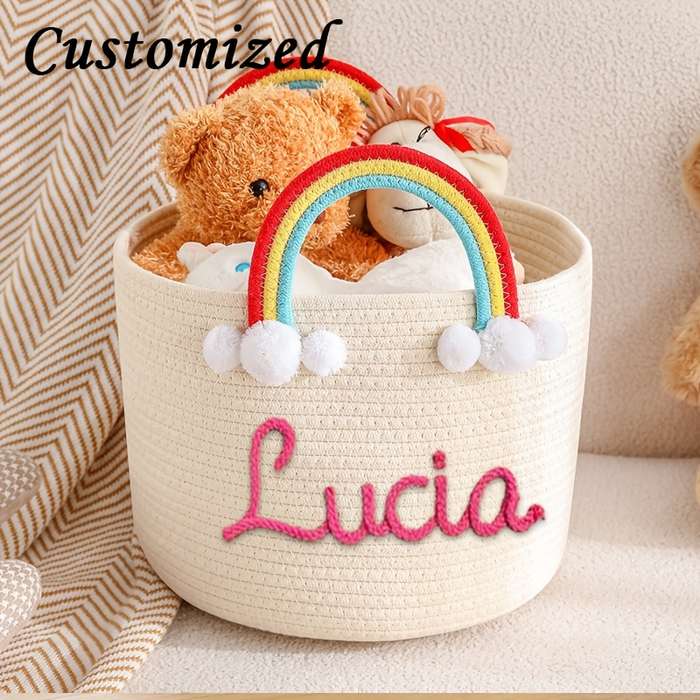 Storage And Organizationcolor White Basket Purple Rope