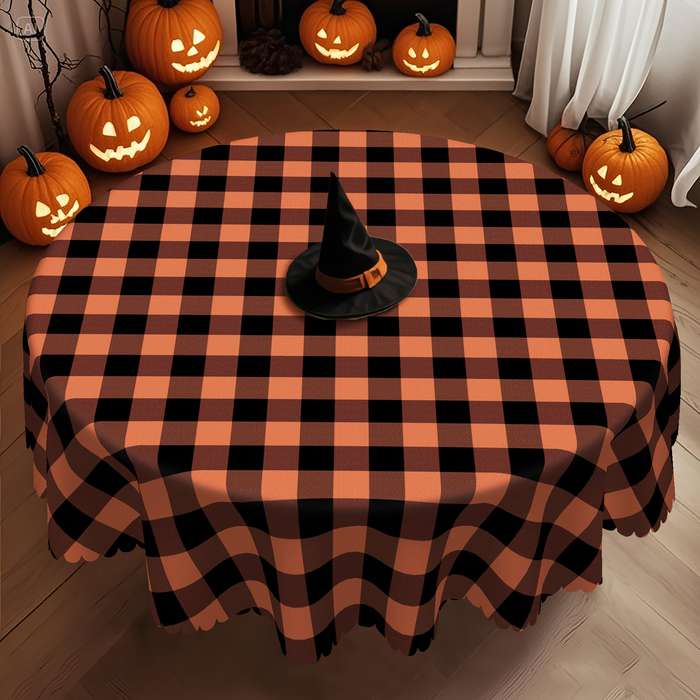 Halloween tablecloth decoration size Round 60Inch 152cm add 4pcs Self adhesive