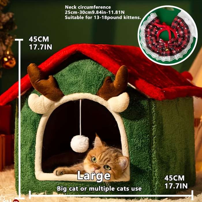 Pet supplies color Polychrome size 1set  cat bed  Add  scarf  L