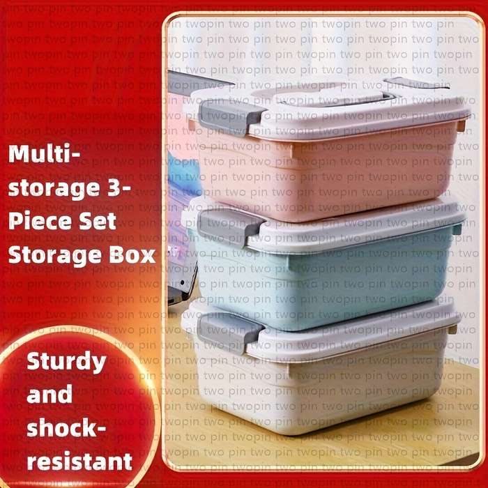 Storage And Organizationcolor 3 Piece Storage Box Set   Blue
