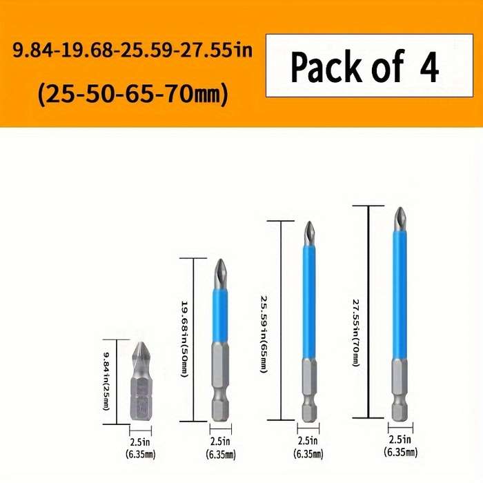 Screwdriver Bit Tool Set Model 5Pcs 25 50 65 70 90