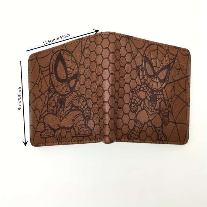 1pc MARVEL Avengers Deadpool Spider-Man Faux Leather WalletLarge Capacity Street Style Car
